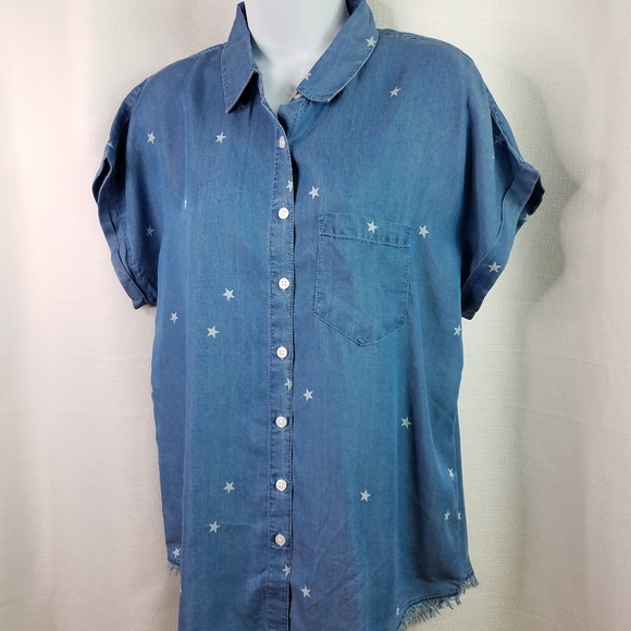 Thread & Supply chambray stars button up shirt - Picture 2 of 6